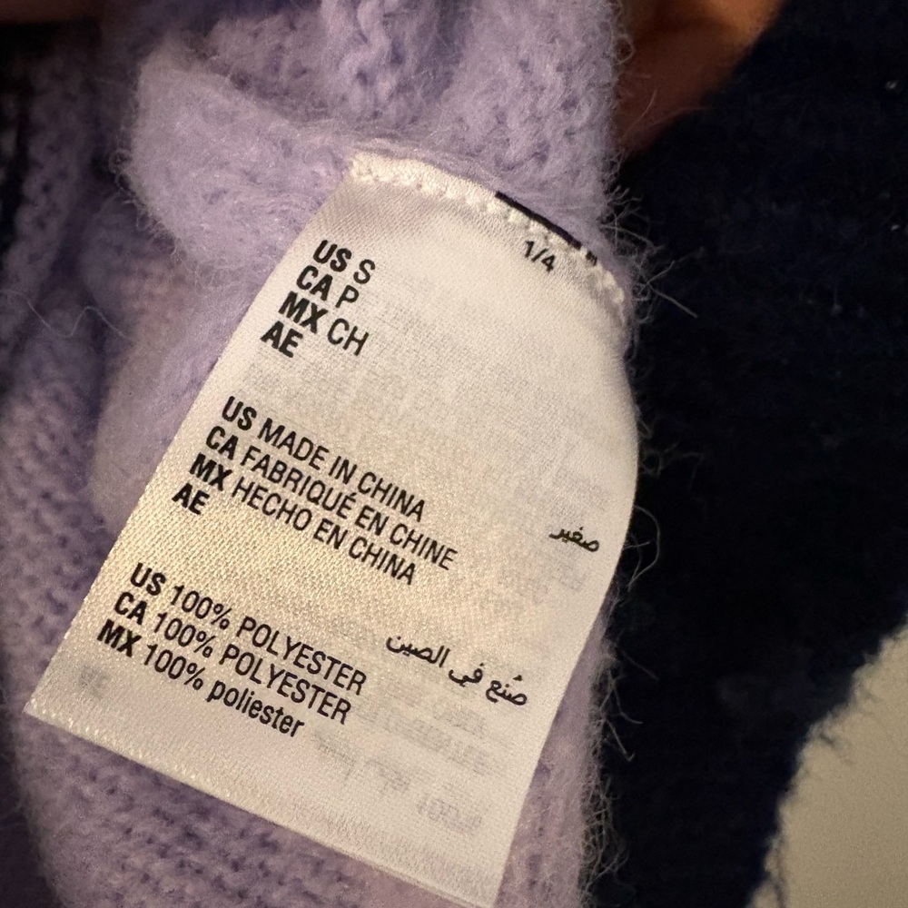 On 34th Purple and navy knit Cardigan Sweater small - Picture 6 of 9